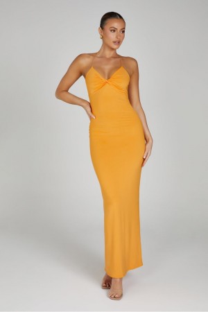 Meshki Sinead Twist Maxi Kjole Dame Orange Danmark | D8V-5788