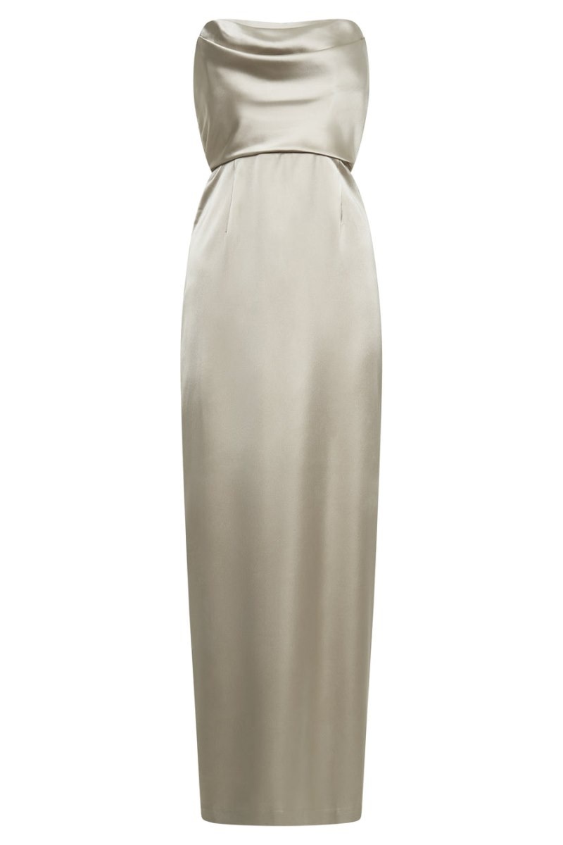 Meshki Alanis Strapless Maxi Kjole Dame Beige Danmark | R7U-1720