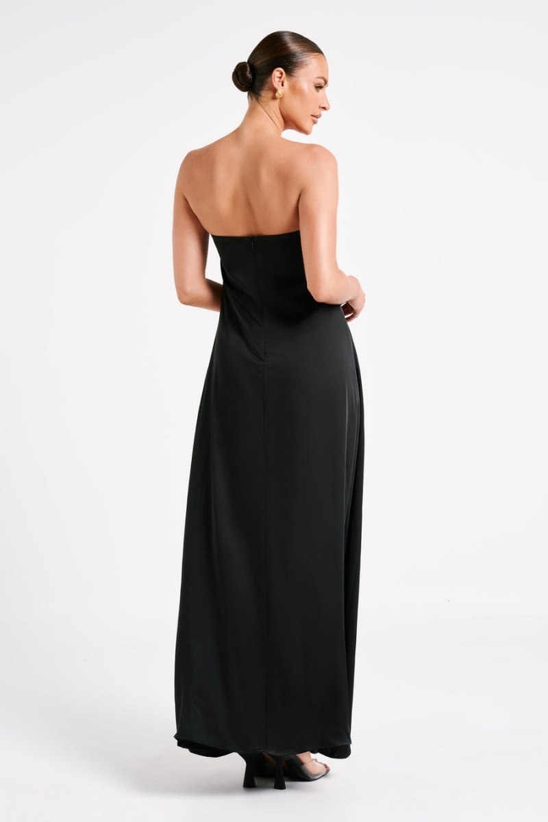 Meshki Luisa Strapless Maxi Kjole Dame Sort Danmark | D7Q-3747