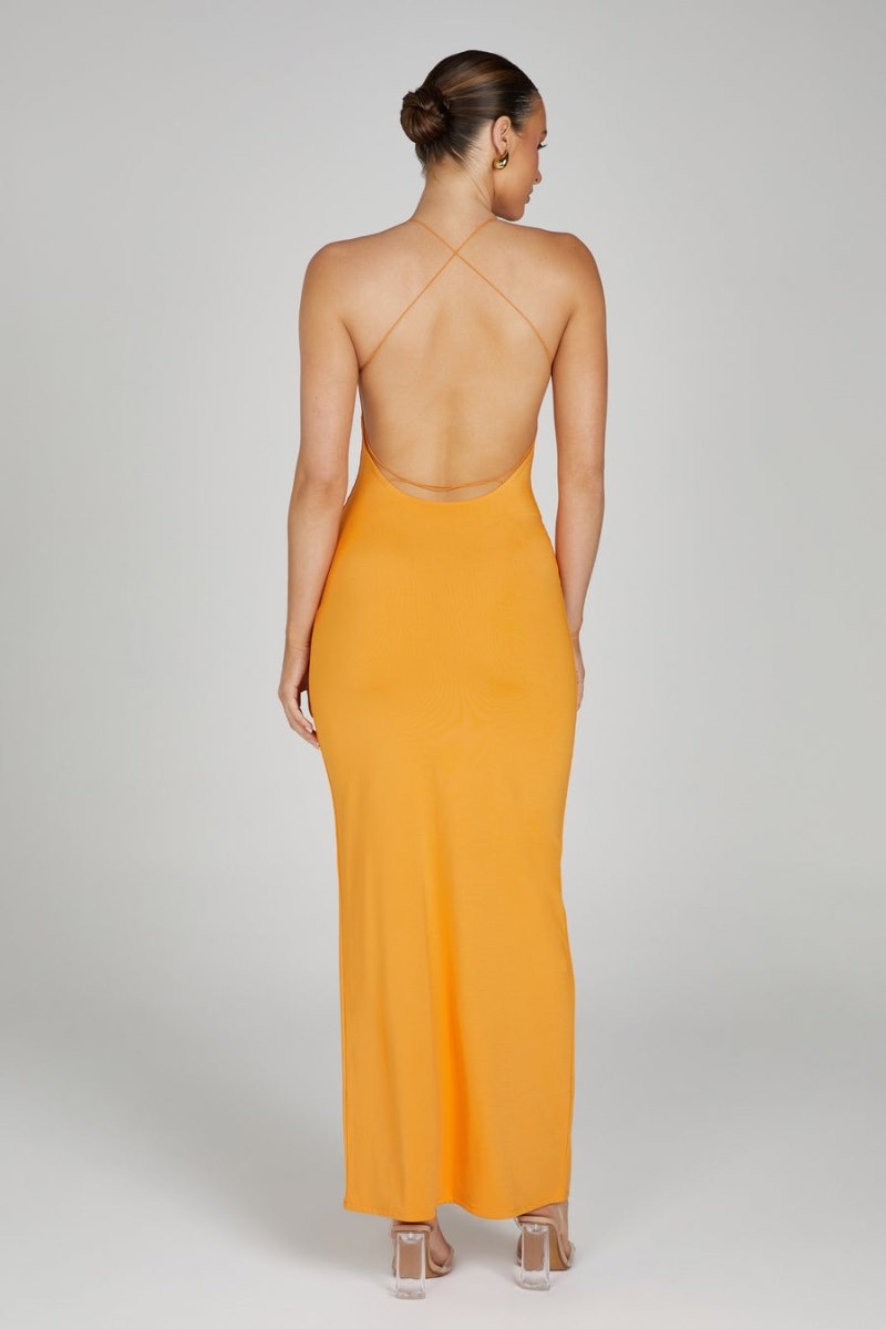 Meshki Sinead Twist Maxi Kjole Dame Orange Danmark | D8V-5788