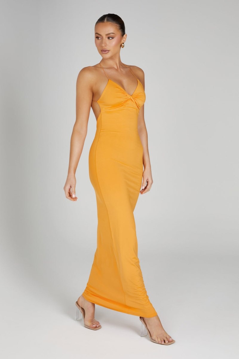 Meshki Sinead Twist Maxi Kjole Dame Orange Danmark | D8V-5788