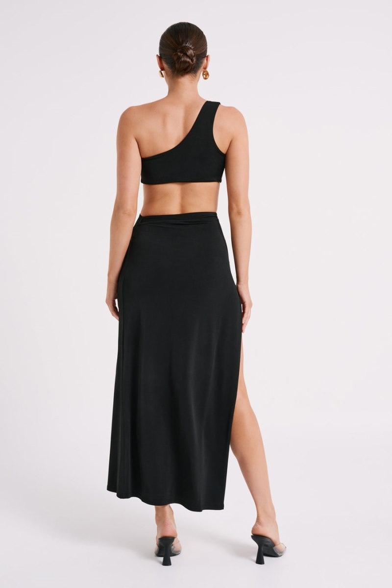 Meshki Solana One Shoulder Maxi Kjole Dame Sort Danmark | R8X-5972